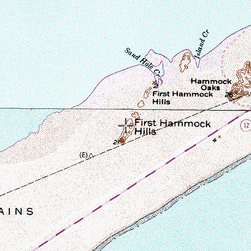 Topographic Map of First Hammock Hills, NC