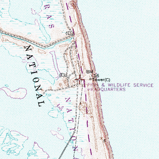 Topographic Map of Fish Wildlife Service Headquarters, NC