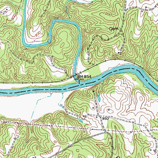 Topographic Map of Fisher River, NC