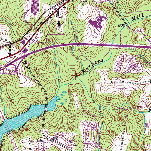 Topographic Map of Fishers Branch, NC