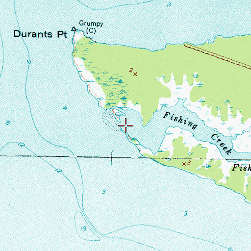 Topographic Map of Fishing Creek, NC