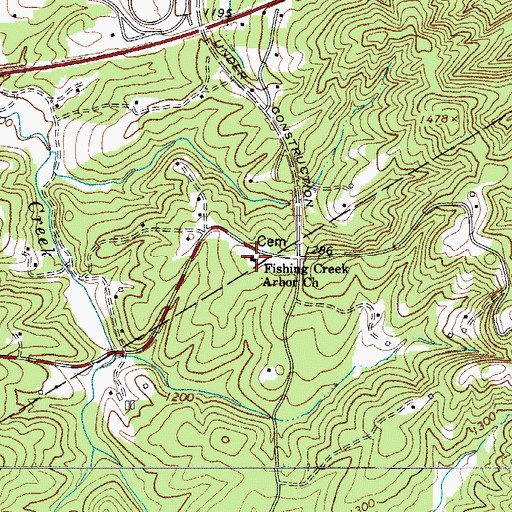 Topographic Map of Fishing Creek Arbor Church, NC