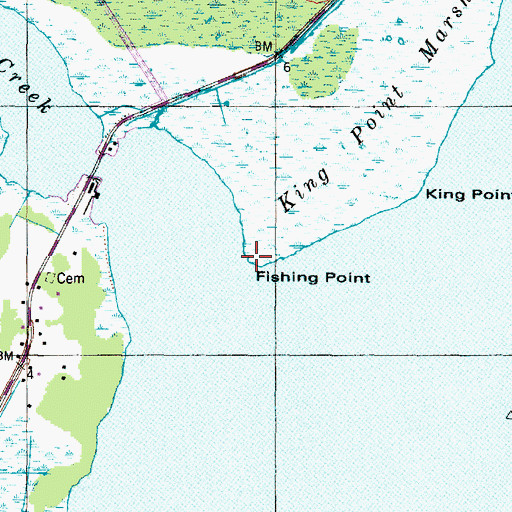 Topographic Map of Fishing Point, NC
