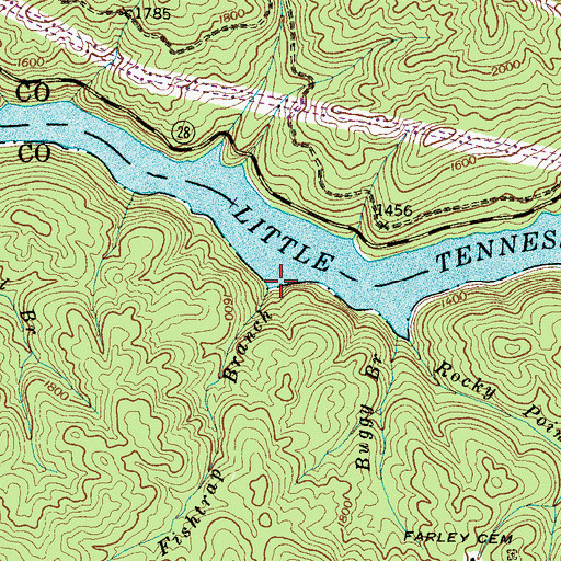 Topographic Map of Fishtrap Branch, NC