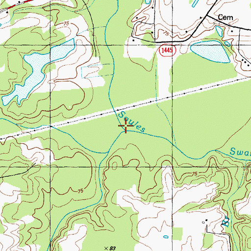 Topographic Map of Fivemile Branch, NC