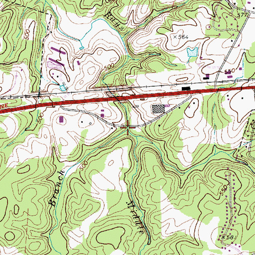 Topographic Map of Flag Branch, NC