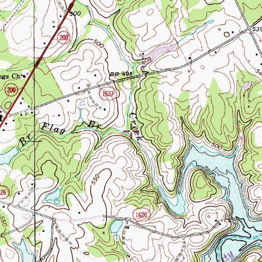 Topographic Map of Flag Branch, NC