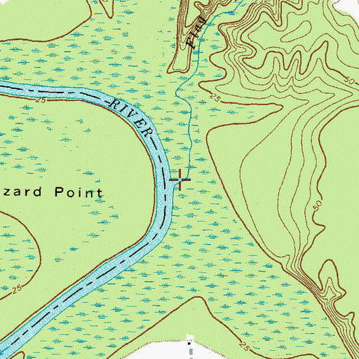 Topographic Map of Flag Run Gut, NC