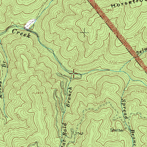 Topographic Map of Flat Bald Branch, NC