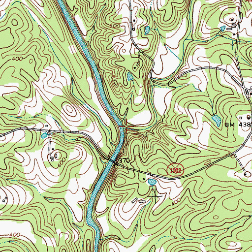 Topographic Map of Flat Creek, NC
