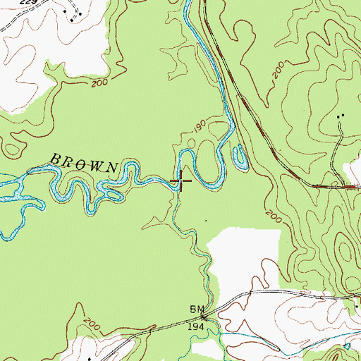 Topographic Map of Flat Fork, NC