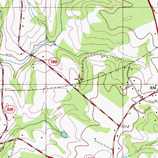 Topographic Map of Flat Rock School, NC