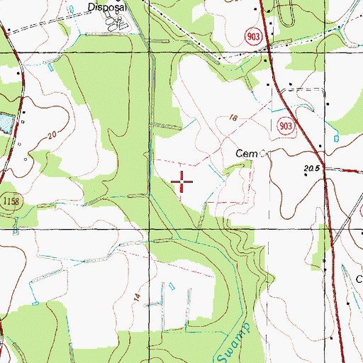 Topographic Map of Flat Swamp, NC
