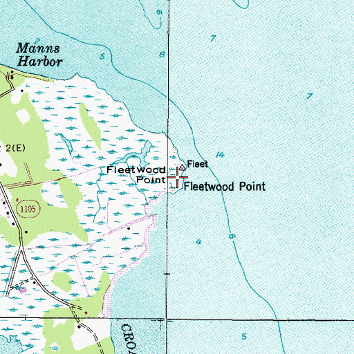 Topographic Map of Fleetwood Point, NC