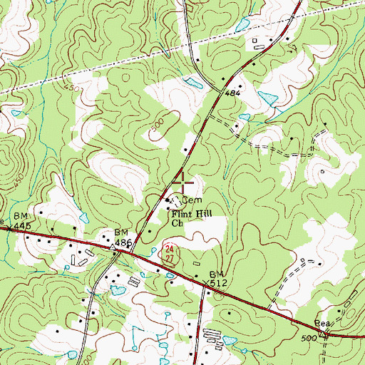 Topographic Map of Flint Hill Church, NC