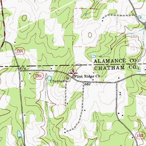 Topographic Map of Flint Ridge Church, NC