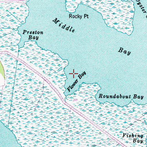Topographic Map of Flower Bay, NC