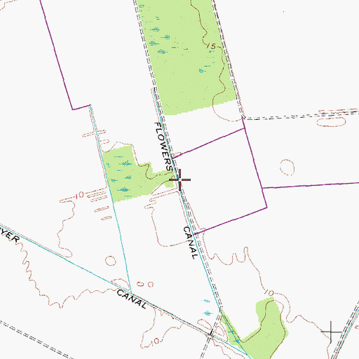 Topographic Map of Flowers Canal, NC