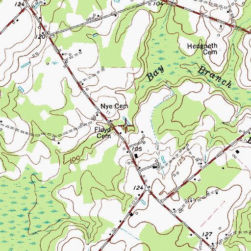 Topographic Map of Floyd Cemetery, NC