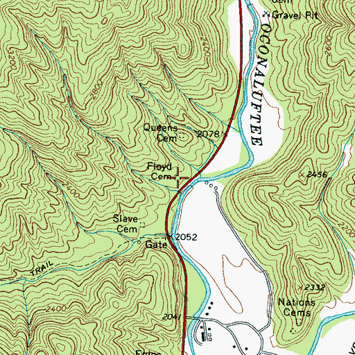Topographic Map of Floyd Cemetery, NC