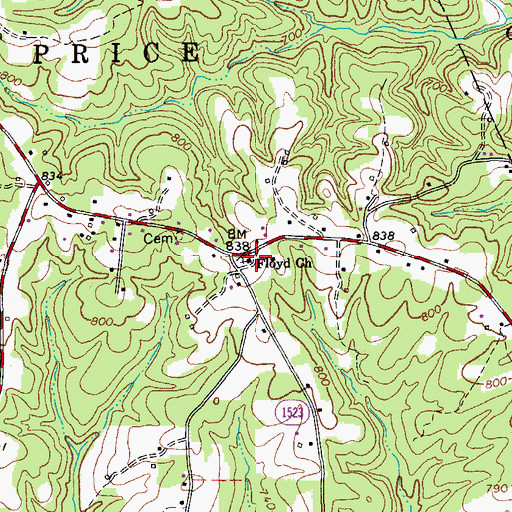 Topographic Map of Floyd Baptist Church, NC