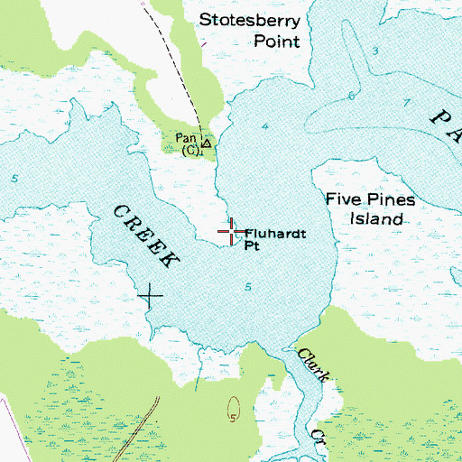 Topographic Map of Fluhardt Point, NC