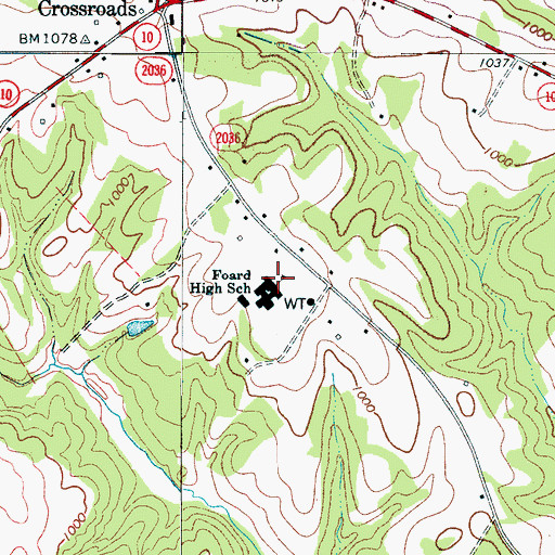Topographic Map of Fred T Foard High School, NC