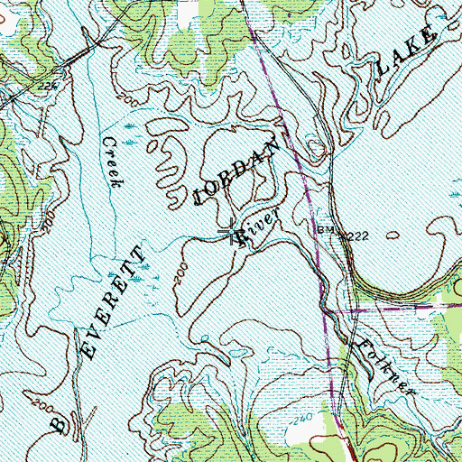 Topographic Map of Folkner Branch, NC