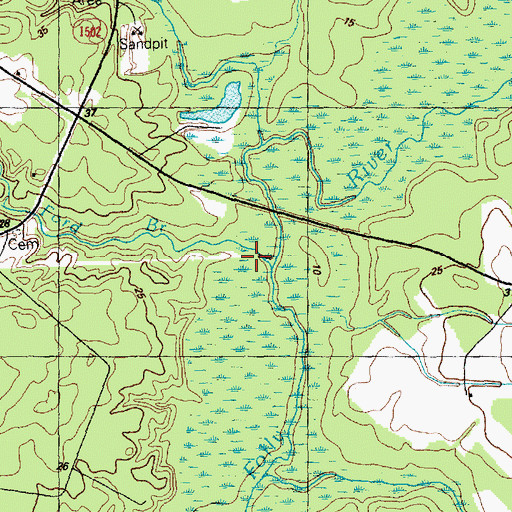 Topographic Map of Ford Branch, NC