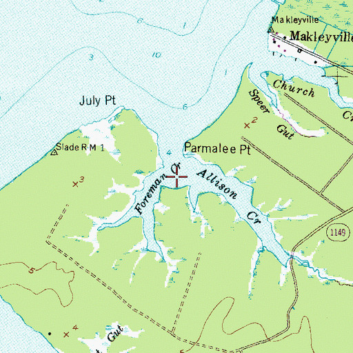 Topographic Map of Foreman Creek, NC