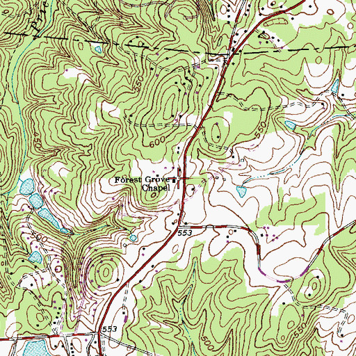 Topographic Map of Forest Grove Chapel, NC