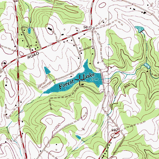 Topographic Map of Forest Lake, NC