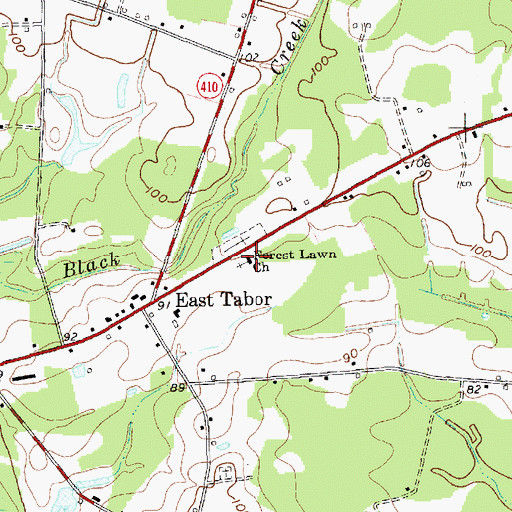 Topographic Map of Forest Lawn Church, NC