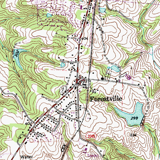 Topographic Map of Forestville, NC