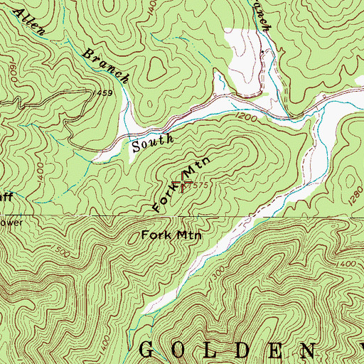 Topographic Map of Fork Mountain, NC