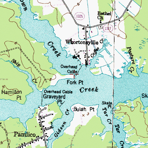 Topographic Map of Fork Point, NC