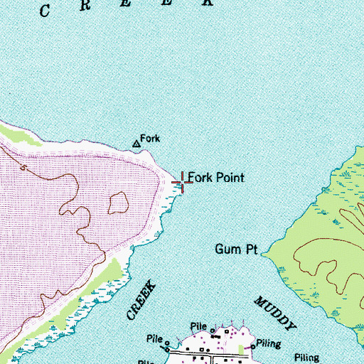 Topographic Map of Fork Point, NC