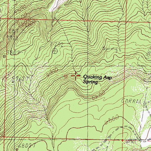 Topographic Map of Quaking Asp Spring, AZ