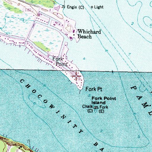 Topographic Map of Fork Point, NC