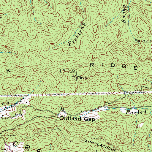 Topographic Map of Fork Ridge, NC