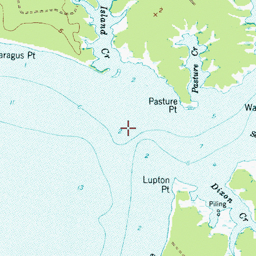 Topographic Map of Fortescue Creek, NC