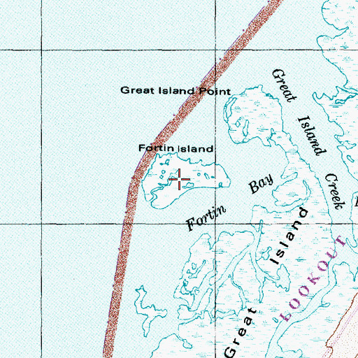 Topographic Map of Fortin Island, NC