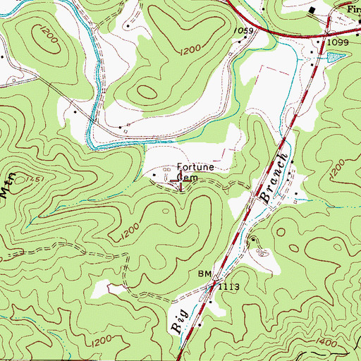 Topographic Map of Fortune Cemetery, NC