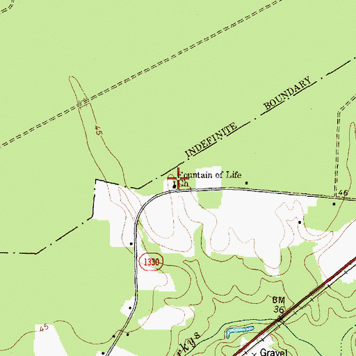 Topographic Map of Fountain of Life Church, NC