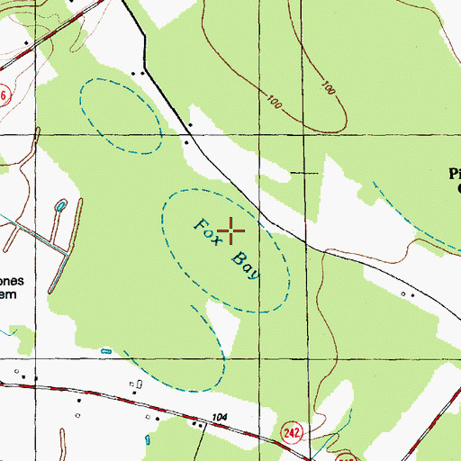 Topographic Map of Fox Bay, NC