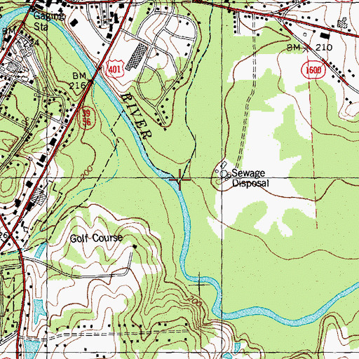 Topographic Map of Fox Creek, NC