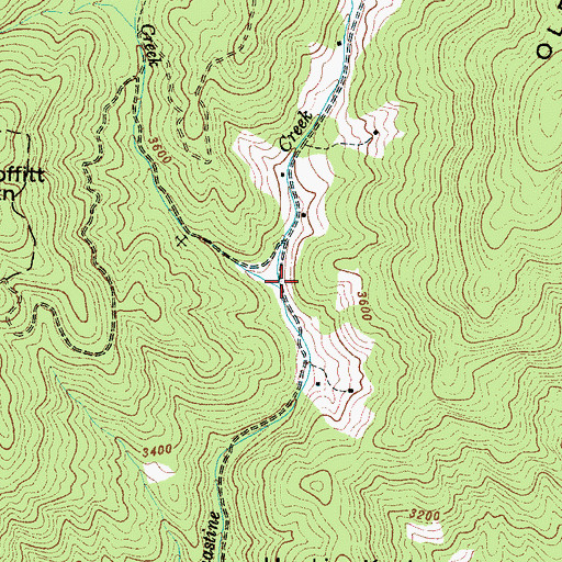 Topographic Map of Frady Creek, NC
