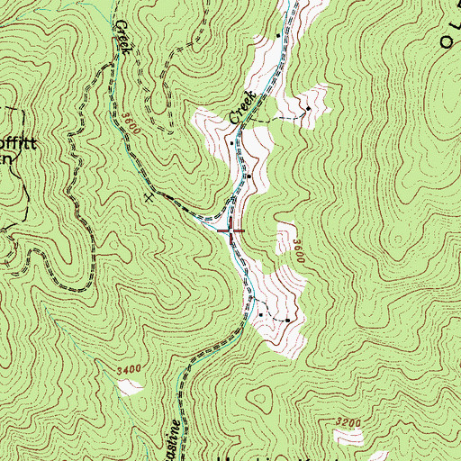 Topographic Map of Frady Creek, NC