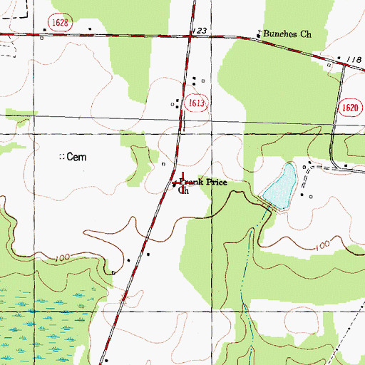 Topographic Map of Frank Price Church, NC