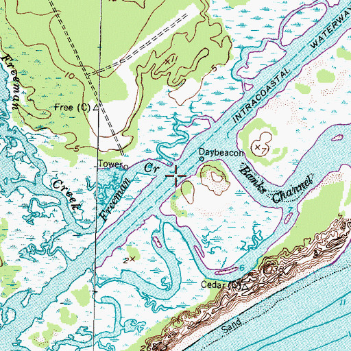 Topographic Map of Freeman Creek, NC
